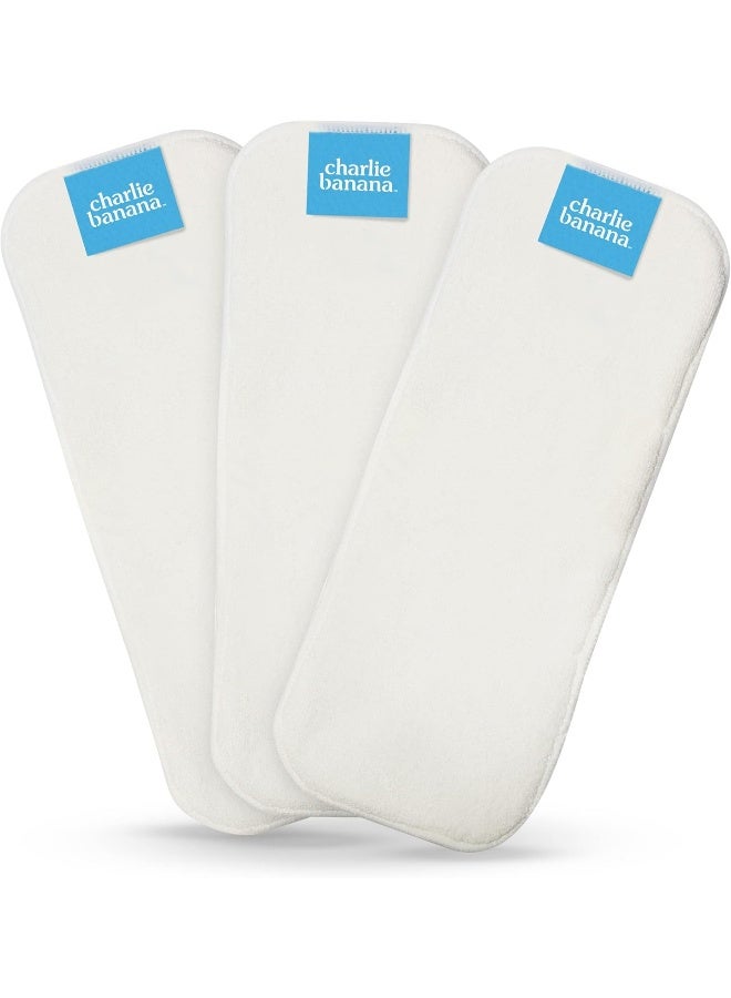 Charlie Banana Baby Super Absorbent Deluxe Reusable and Washable Fleece Inserts for Cloth Diapers, One Size, 3 Pack - Image 1