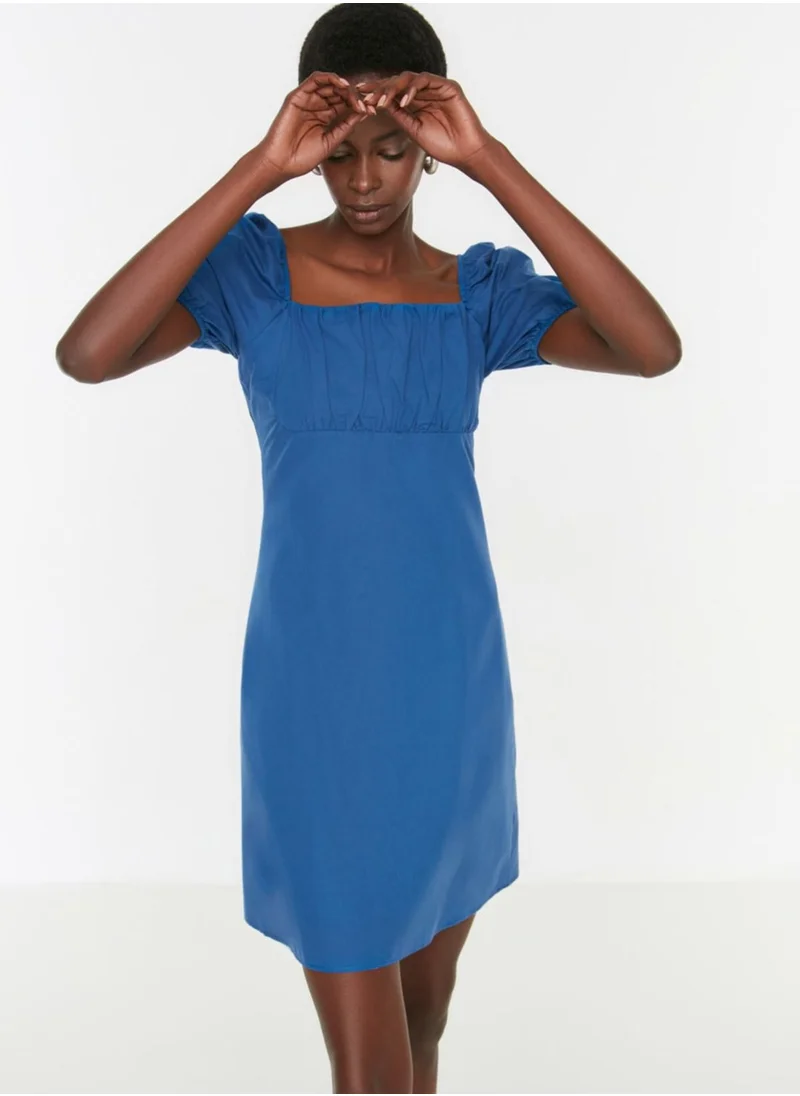 trendyol Puff Sleeve Pleat Detail Dress