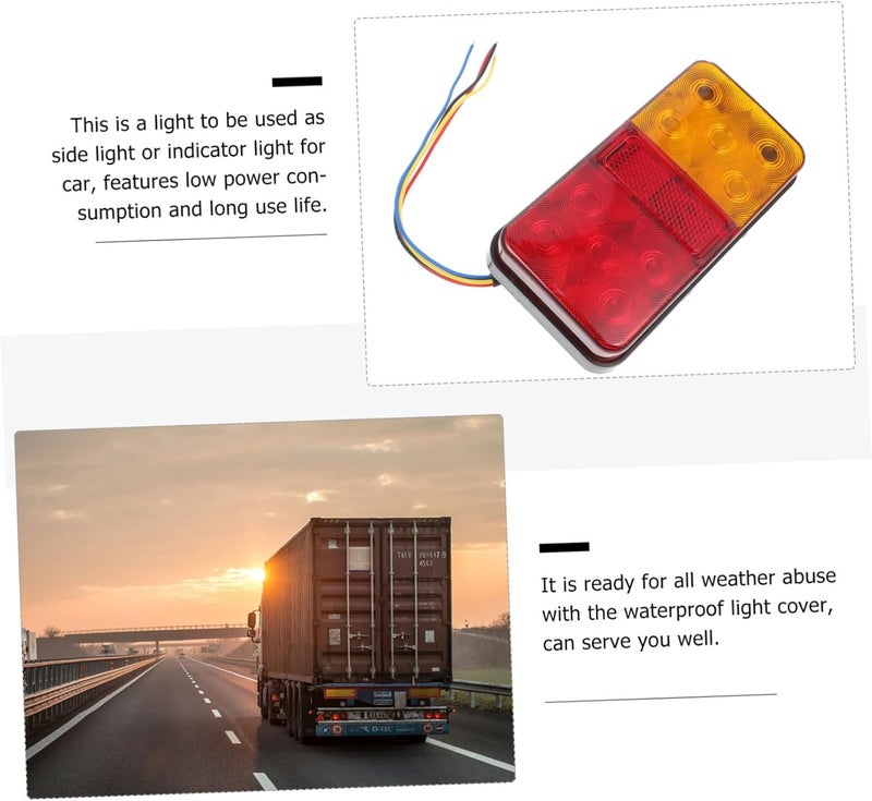طقم أضواء المقطورة LED 24 فولت - أضواء خلفية متينة للشاحنات والمقطورات والمركبات الترفيهية، مصابيح علامات متعددة الوظائف لتعزيز الرؤية الليلية والسلامة - Image 4