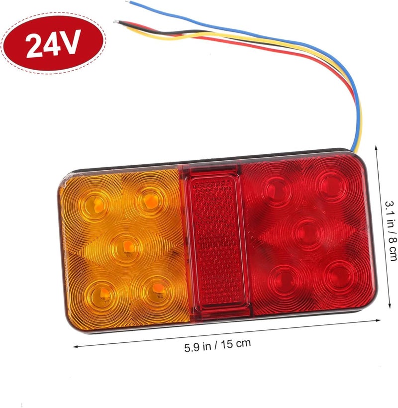 طقم أضواء المقطورة LED 24 فولت - أضواء خلفية متينة للشاحنات والمقطورات والمركبات الترفيهية، مصابيح علامات متعددة الوظائف لتعزيز الرؤية الليلية والسلامة - Image 2