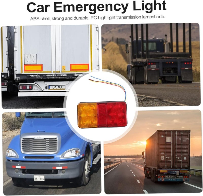 طقم أضواء المقطورة LED 24 فولت - أضواء خلفية متينة للشاحنات والمقطورات والمركبات الترفيهية، مصابيح علامات متعددة الوظائف لتعزيز الرؤية الليلية والسلامة - Image 5