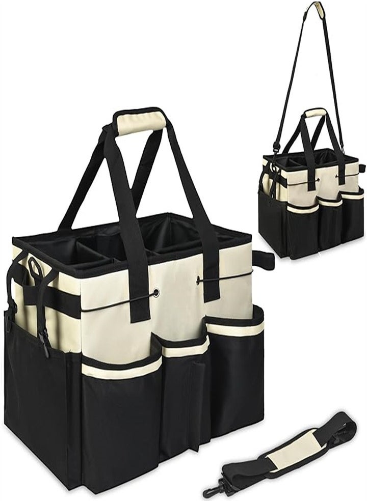 Generic - Wearable Cleaning Organizer, Cleaning Storage Box Supplies Organizer with Handle and Shoulder Strap for Housekeeper, Under Sink and Car Cleaning Tool Organizer with 4 Foldable Dividers - Image 1