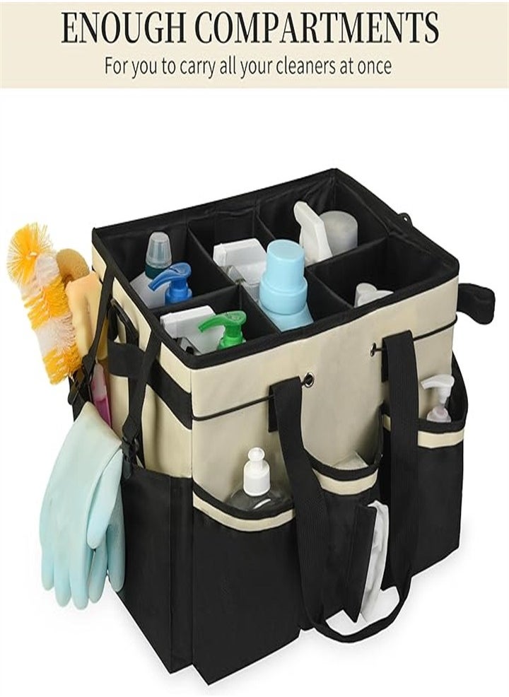 Generic - Wearable Cleaning Organizer, Cleaning Storage Box Supplies Organizer with Handle and Shoulder Strap for Housekeeper, Under Sink and Car Cleaning Tool Organizer with 4 Foldable Dividers - Image 1