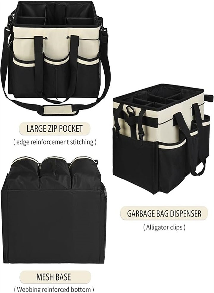 Generic - Wearable Cleaning Organizer, Cleaning Storage Box Supplies Organizer with Handle and Shoulder Strap for Housekeeper, Under Sink and Car Cleaning Tool Organizer with 4 Foldable Dividers - Image 1