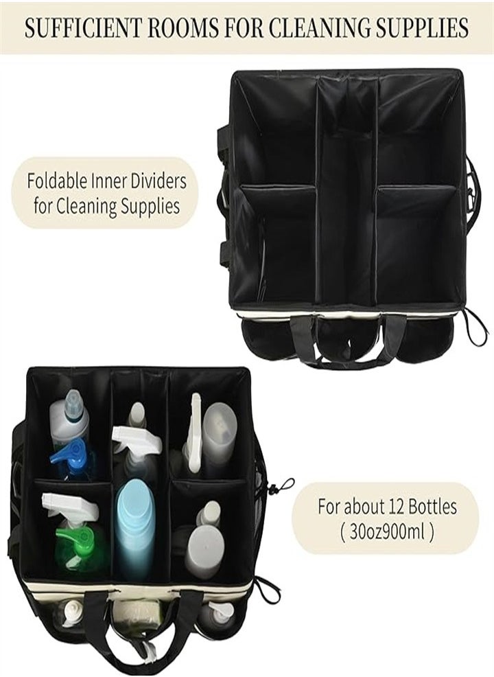 Generic - Wearable Cleaning Organizer, Cleaning Storage Box Supplies Organizer with Handle and Shoulder Strap for Housekeeper, Under Sink and Car Cleaning Tool Organizer with 4 Foldable Dividers - Image 1