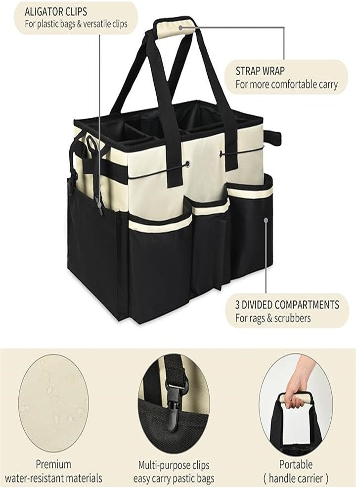 Generic - Wearable Cleaning Organizer, Cleaning Storage Box Supplies Organizer with Handle and Shoulder Strap for Housekeeper, Under Sink and Car Cleaning Tool Organizer with 4 Foldable Dividers - Image 1