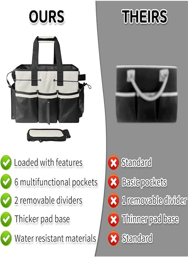 Generic - Wearable Cleaning Organizer, Cleaning Storage Box Supplies Organizer with Handle and Shoulder Strap for Housekeeper, Under Sink and Car Cleaning Tool Organizer with 4 Foldable Dividers - Image 1