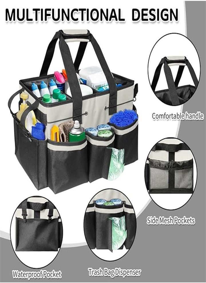 Generic - Wearable Cleaning Organizer, Cleaning Storage Box Supplies Organizer with Handle and Shoulder Strap for Housekeeper, Under Sink and Car Cleaning Tool Organizer with 4 Foldable Dividers - Image 1