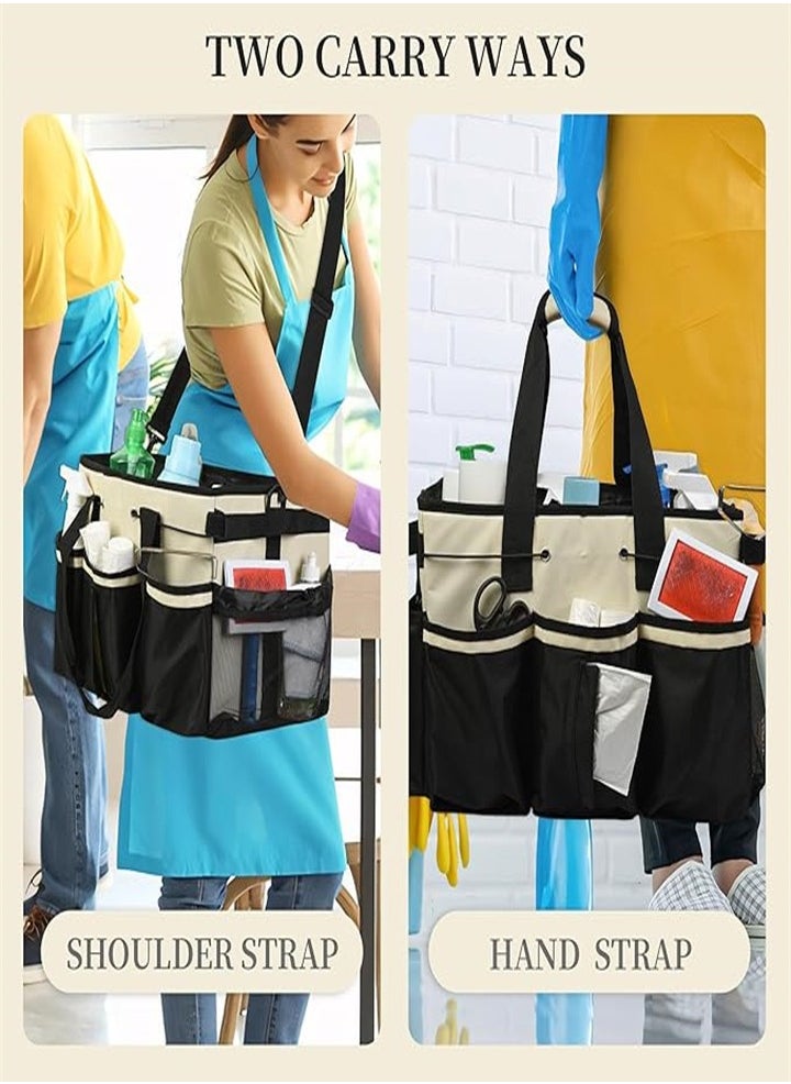 Generic - Wearable Cleaning Organizer, Cleaning Storage Box Supplies Organizer with Handle and Shoulder Strap for Housekeeper, Under Sink and Car Cleaning Tool Organizer with 4 Foldable Dividers - Image 1