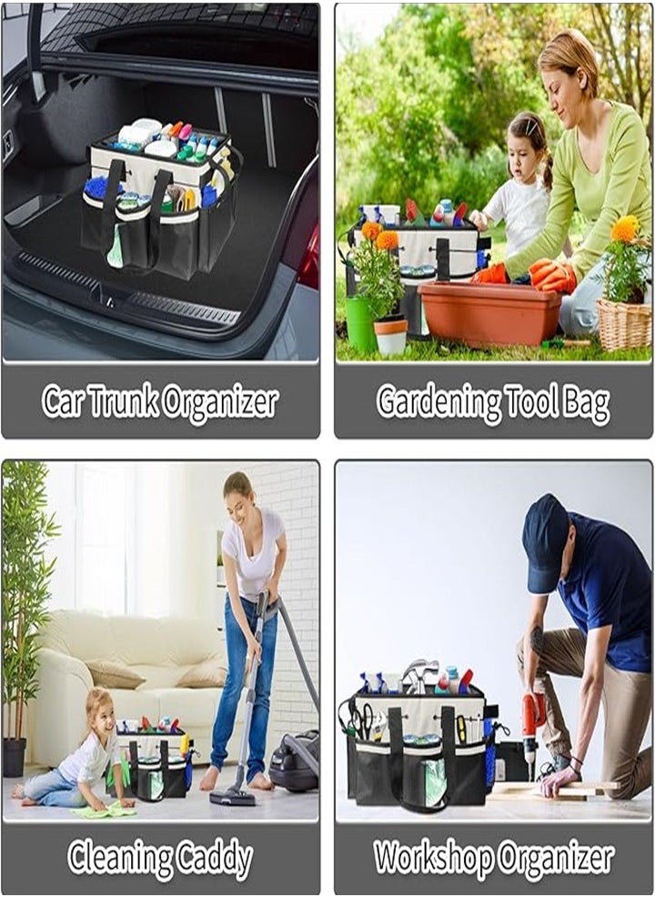 Generic - Wearable Cleaning Organizer, Cleaning Storage Box Supplies Organizer with Handle and Shoulder Strap for Housekeeper, Under Sink and Car Cleaning Tool Organizer with 4 Foldable Dividers - Image 1