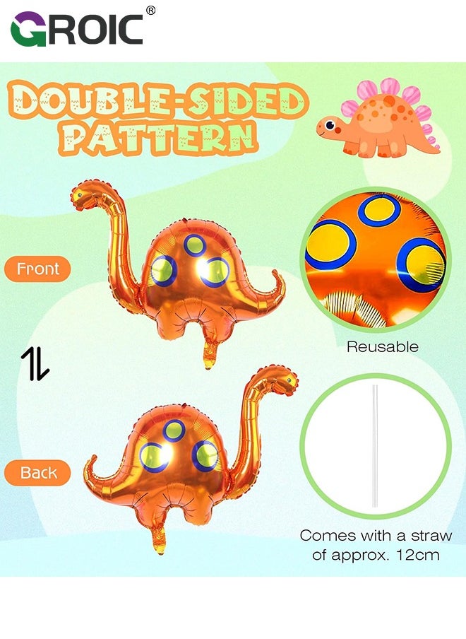 GROIC Dinosaur Foil Balloons 7 Pieces Dinosaur Aluminum Mylar Helium Balloons for Dinosaur Theme Jungle Party Birthday Baby Shower Decorations  - Image 3