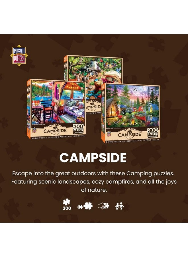 MasterPieces - 300 Piece Jigsaw Puzzle, Large EZ Grip Shapes, Moonlight Camping, Fun for Adults, Seniors, Family, Kids, Non-Glare Finish, 18"x24" - Image 2