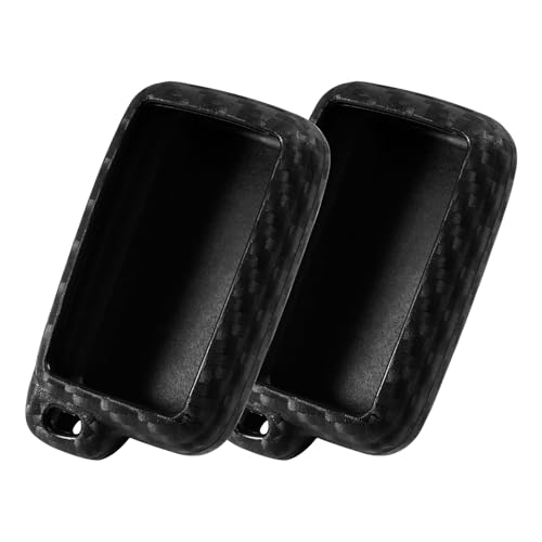 WORCAS 2 Pcs Key Fob Case Carbon Fiber Pattern Silicone Cover Compatible with RAV4 Sequoia Tacoma Tundra 3 4 Universal Button Keyless Entry Remote - Image 1
