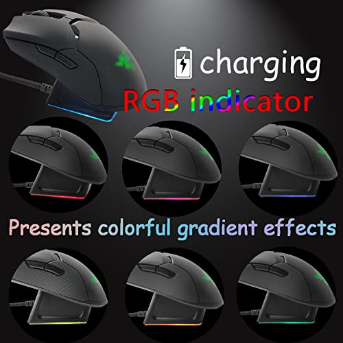 REEYEAR Charging Dock with 4.9Ft USB Charging Cable Fits for Razer Naga Pro/DeathAdder/Basilisk/Viper Ultimate Gaming Mouse,Magnetic Dock with Charge Status Indicator and Anti-Slip Sticker - Image 2