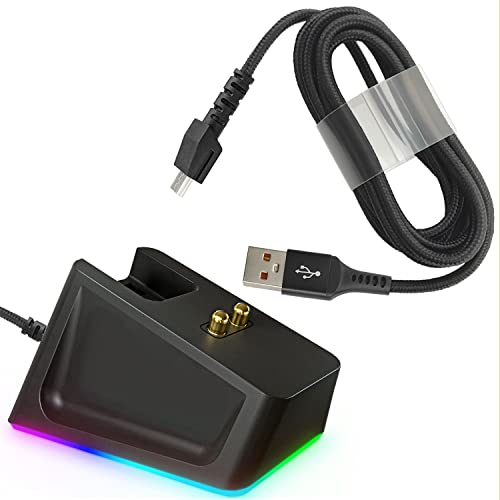 REEYEAR Charging Dock with 4.9Ft USB Charging Cable Fits for Razer Naga Pro/DeathAdder/Basilisk/Viper Ultimate Gaming Mouse,Magnetic Dock with Charge Status Indicator and Anti-Slip Sticker - Image 1