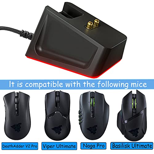 REEYEAR Charging Dock with 4.9Ft USB Charging Cable Fits for Razer Naga Pro/DeathAdder/Basilisk/Viper Ultimate Gaming Mouse,Magnetic Dock with Charge Status Indicator and Anti-Slip Sticker - Image 3