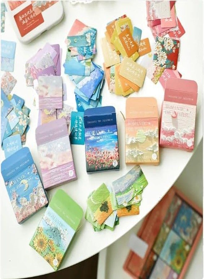 Touchcart 300 PCS Premium Aesthetic Romantic Oil Painting Sticker Set with 6 Storage Boxes Vintage Art & Seasonal Theme Scrapbooking Stickers for Journaling, Planner Decoration, Card Making & DIY Craft Projects - Image 2
