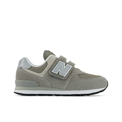 New Balance Kid's 574 Core Hook and Loop Sneaker, Grey/White, 3 Little Kid - Image 1