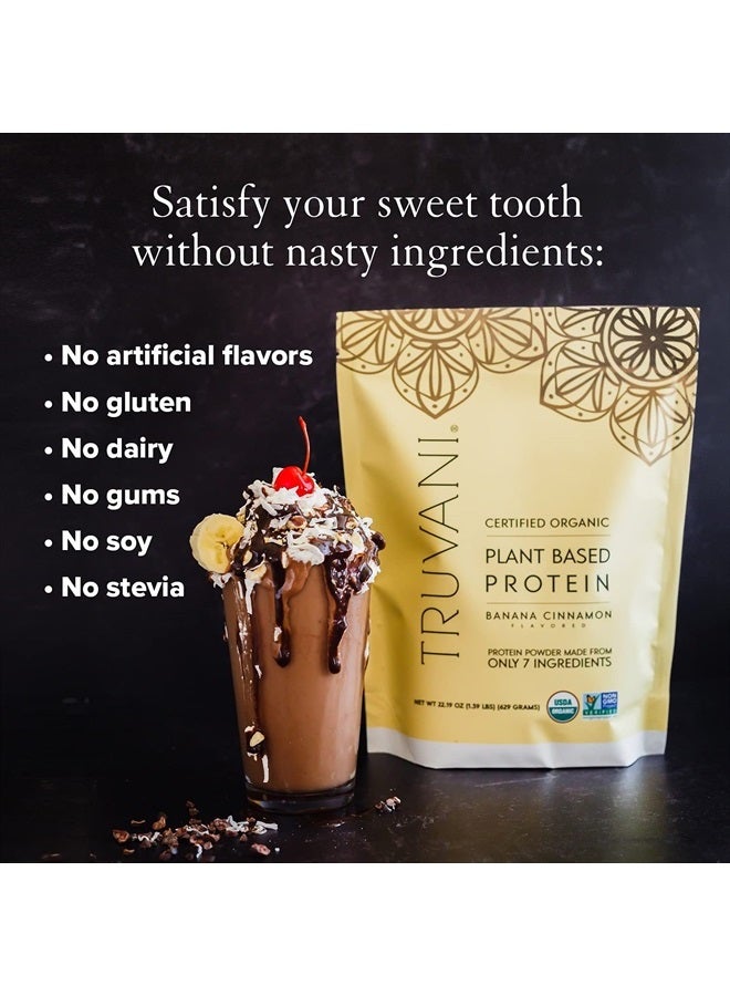 Truvani Vegan Protein Powder | Banana Cinnamon | 20g Organic Plant Based Protein | 10 Servings | Pea Protein for Women and Men | Keto | Gluten & Dairy Free | Low Carb | No Added Sugar - Image 3
