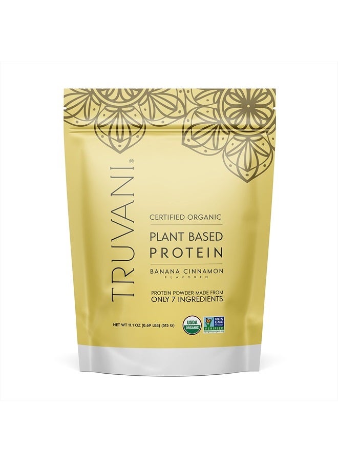 Truvani Vegan Protein Powder | Banana Cinnamon | 20g Organic Plant Based Protein | 10 Servings | Pea Protein for Women and Men | Keto | Gluten & Dairy Free | Low Carb | No Added Sugar - Image 1