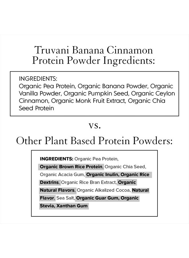 Truvani Vegan Protein Powder | Banana Cinnamon | 20g Organic Plant Based Protein | 10 Servings | Pea Protein for Women and Men | Keto | Gluten & Dairy Free | Low Carb | No Added Sugar - Image 4