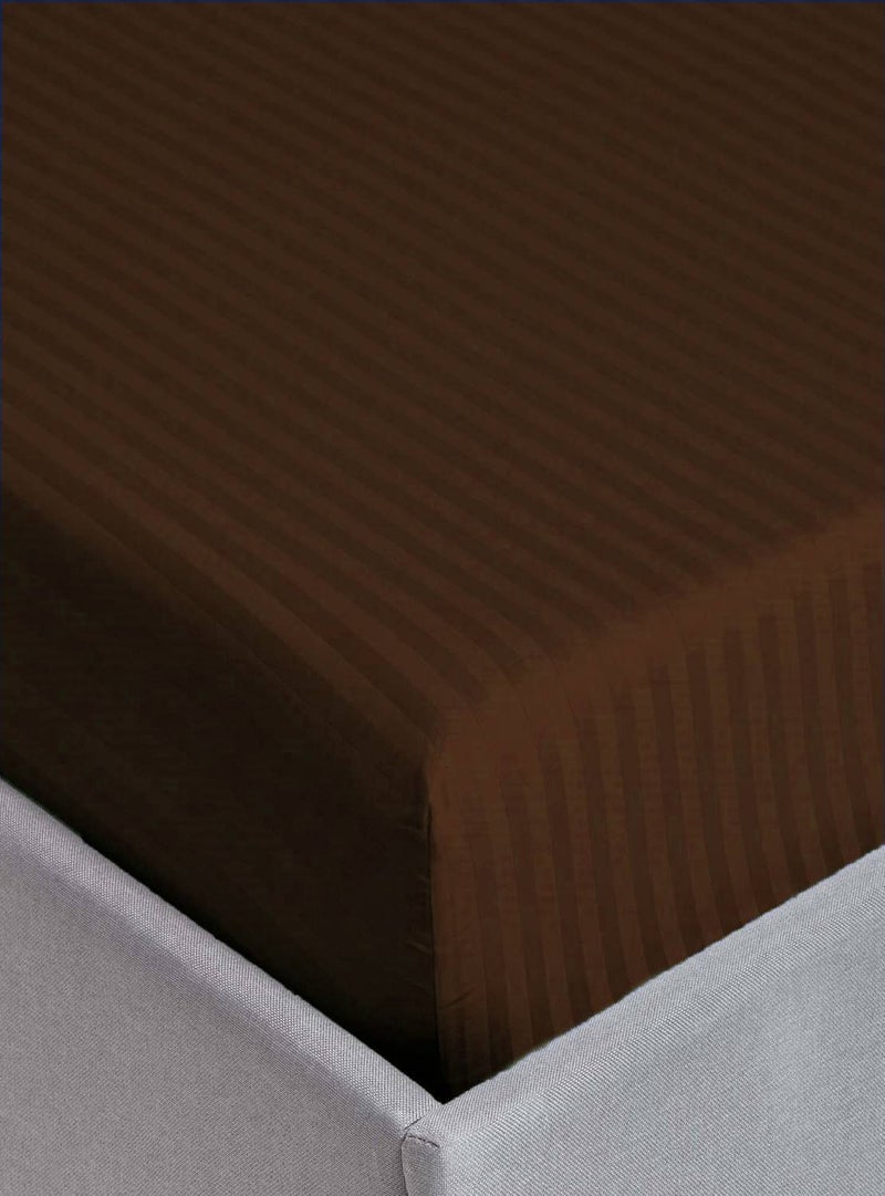 MAXQON Deep Fitted Bed Sheet with 1pc Pillow Cover, Single (90x190+30CM), Color Brown - Image 3