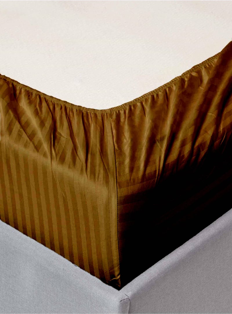 MAXQON Deep Fitted Bed Sheet with 1pc Pillow Cover, Single (90x190+30CM), Color Brown - Image 2