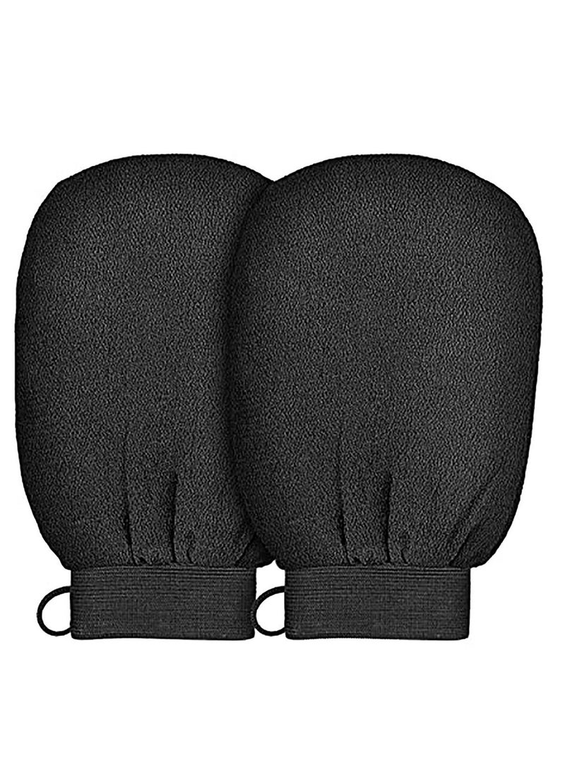 Exfoliating Gloves 2 Pcs, for Bath Shower Exfoliation Mitt, Body Scrubber, Dead Skin Remover Mitt Women Men - Image 1