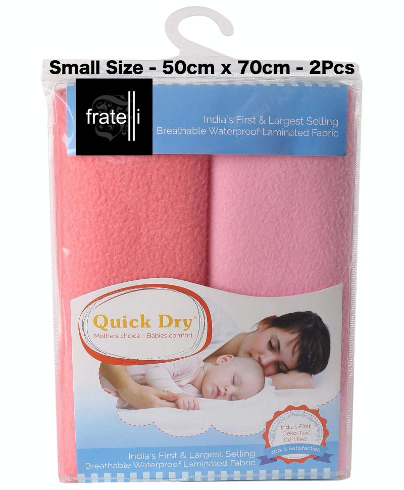 Fratelli Waterproof Bed Protector Twin Pack (Small Twin - Pink & Salmon Rose) - Image 1