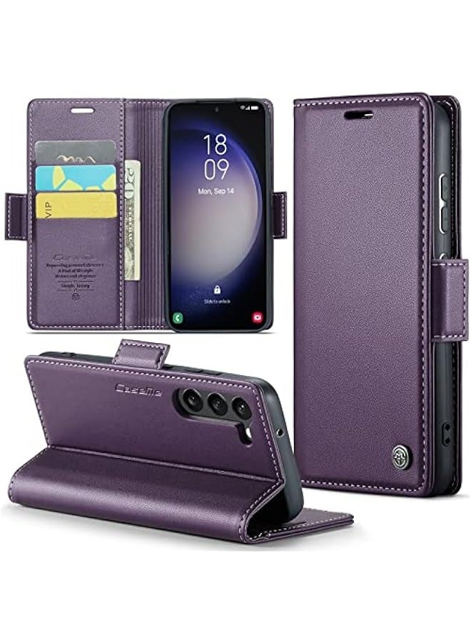 Leather protective cover for Samsung Galaxy S23 Plus 5G Purple - Image 1