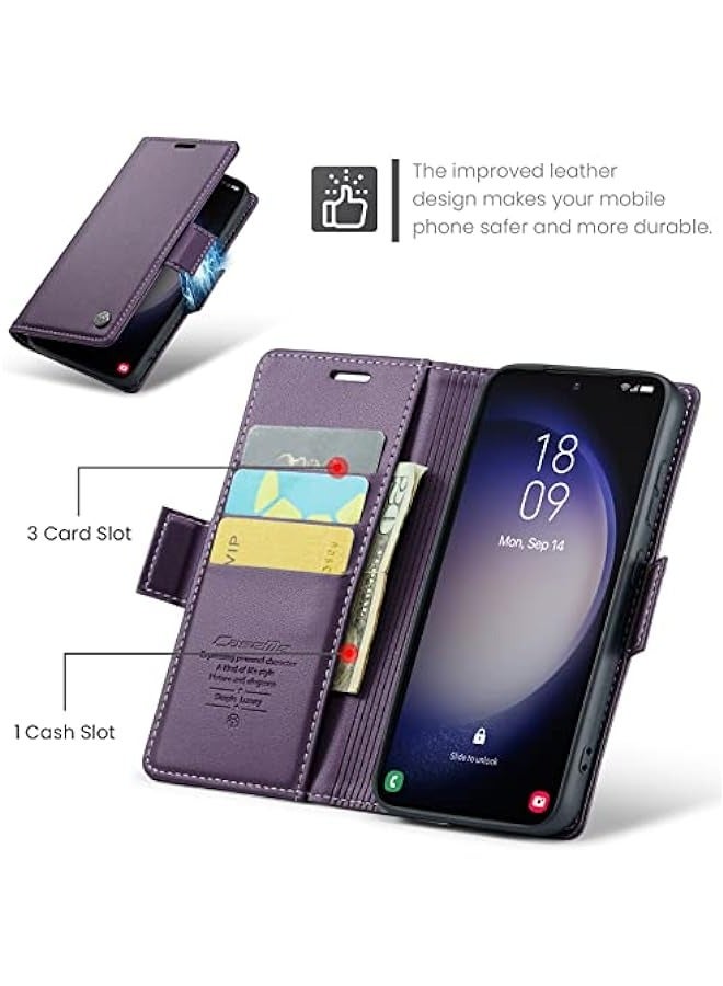 Leather protective cover for Samsung Galaxy S23 Plus 5G Purple - Image 2