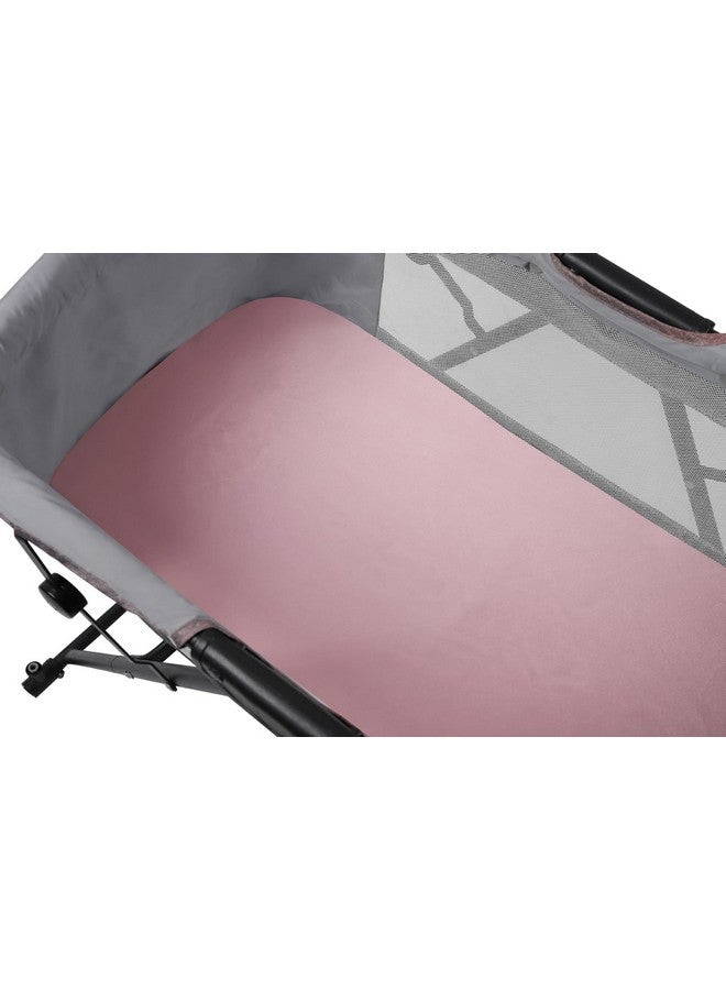 Knlpruhk Silk Bassinet Sheet - 100% Pure Mulberry Silk Sleep Surface- 19 Momme 6A High-Grade Fibers For Baby Hair For Hourglass, Oval,Rectangle Pads/Mattress With Satin Skirt Pink  - Image 4