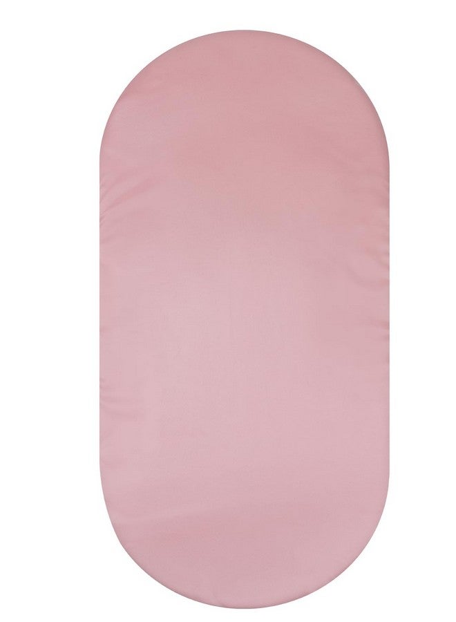 Knlpruhk Silk Bassinet Sheet - 100% Pure Mulberry Silk Sleep Surface- 19 Momme 6A High-Grade Fibers For Baby Hair For Hourglass, Oval,Rectangle Pads/Mattress With Satin Skirt Pink  - Image 1