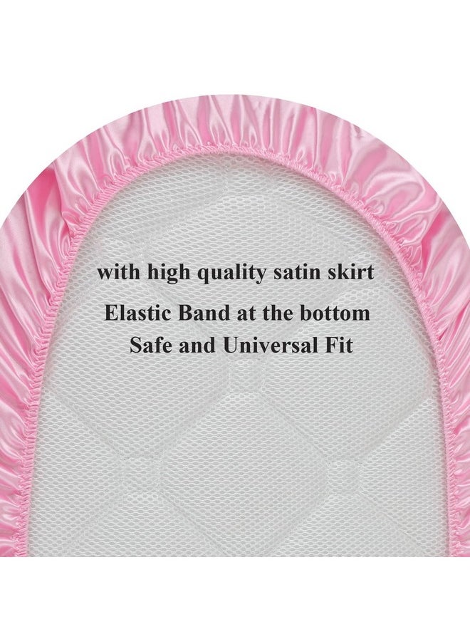 Silk Bassinet Sheet - 100% Pure Mulberry Silk Sleep Surface- 19 Momme 6A High-Grade Fibers For Baby Hair For Hourglass, Oval,Rectangle Pads/Mattress With Satin Skirt Pink - pzsku/ZA1535575D22CF13EB0F7Z/45/_/1735214417/6cc19612-509c-4d96-b2cf-338e55512a90