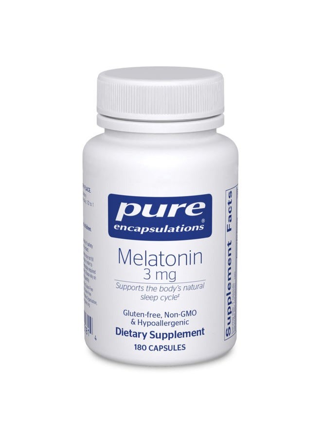 Pure Encapsulations Melatonin 3 mg - Antioxidant Supplement to Support Natural Sleeping & Relief of Occasional Sleeplessness - for Natural Sleep Support* - 180 Capsules  - Image 1