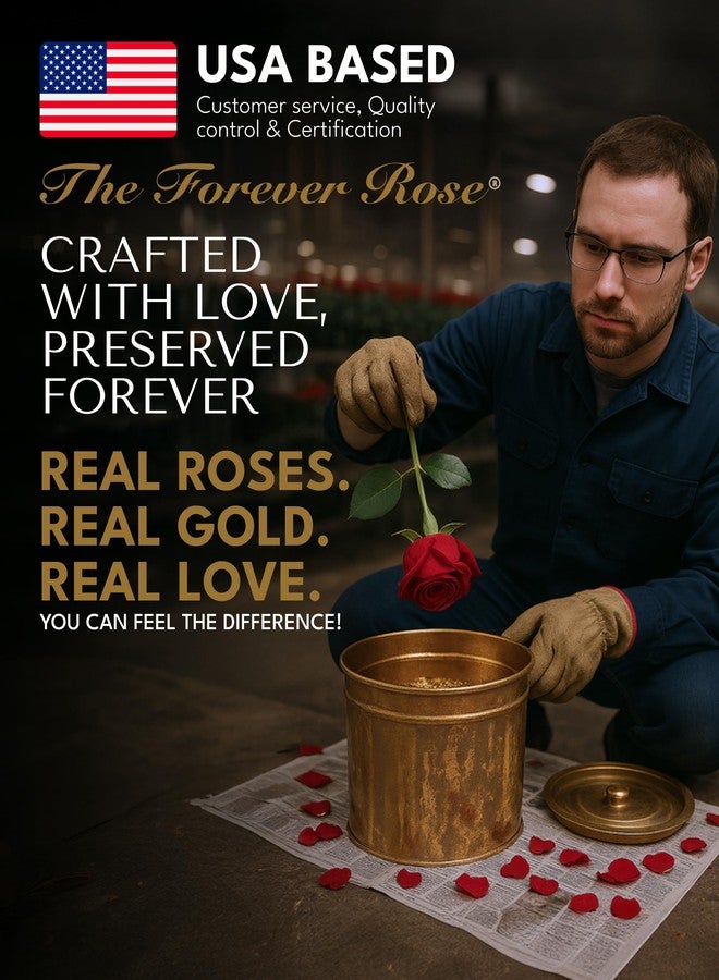 Forever Rose وردة أبدية مغموسة يدويًا في ذهب عيار 24 قيراطًا، حجر بخت شهر أبريل مستوحى من الألماس مع بريق، وردة حقيقية في علبة هدايا ذهبية فاخرة - هدية مثالية جاهزة لعيد ميلاد في أبريل أو أي مناسبة أخرى - Image 3