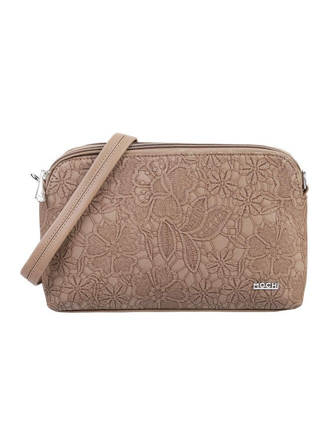 Mochi Womens Synthetic Brown Zip Top Sling (One Size) - Image 1