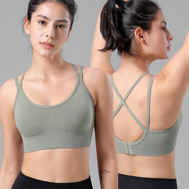 Cross Beauty Back Bra Yoga Shockproof Running Fitness Plus Size Sports Underwear Sport Bra - Image 4