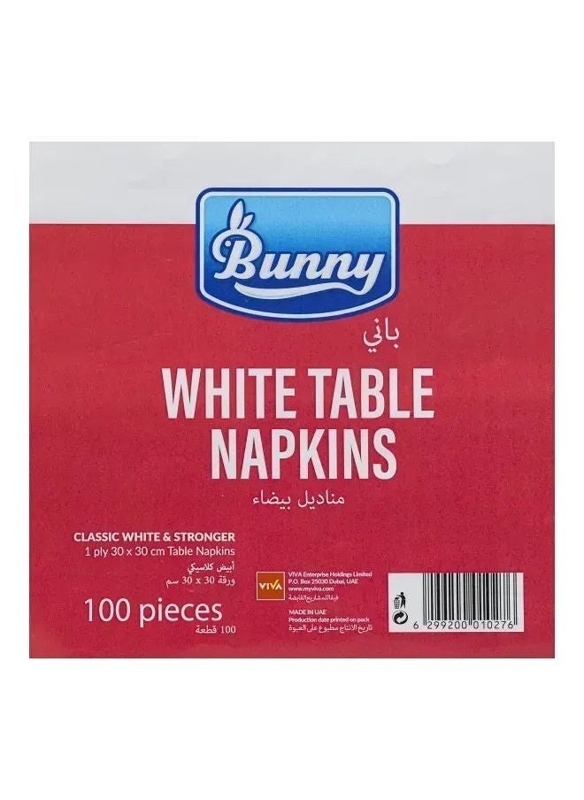 Bunny Table Napkins, White, 1 Ply, 100 Pcs, UAE 