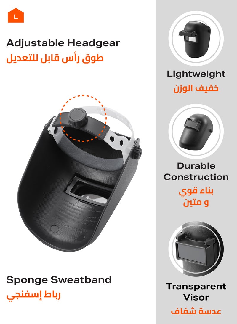 LAWAZIM Welding Safety Mask II-Black- Anti-Fog Impact-Resistant Full-Face Welding Shield with UV/IR Protection, Adjustable Ratchet Suspension Headgear & Sweatband for Arc MMA MIG TIG Metal Fabrication  - Image 3