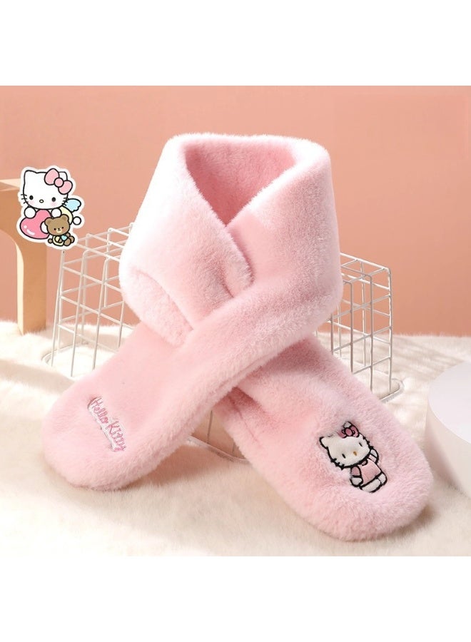 Hello Kitty Embroidered Fluffy Scarf for Kids Super Sweet Ultra Cozy and a Perfect Companion to Start a Fun Filled Journey - Image 2