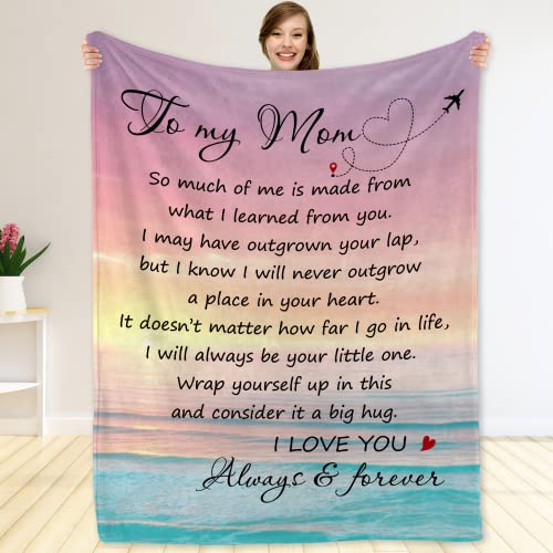 Fastpeace Gifts for Mom from Daughter or Son – to My Mom Blanket, Thoughtful Christmas, Xmas Day or Birthday Gift, Cozy Present for Mother, Soft Flannel Throw Blanket 50x60 inches for Bed and Couch - Image 2