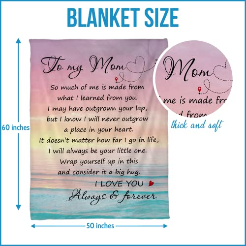 Fastpeace Gifts for Mom from Daughter or Son – to My Mom Blanket, Thoughtful Christmas, Xmas Day or Birthday Gift, Cozy Present for Mother, Soft Flannel Throw Blanket 50x60 inches for Bed and Couch - Image 3