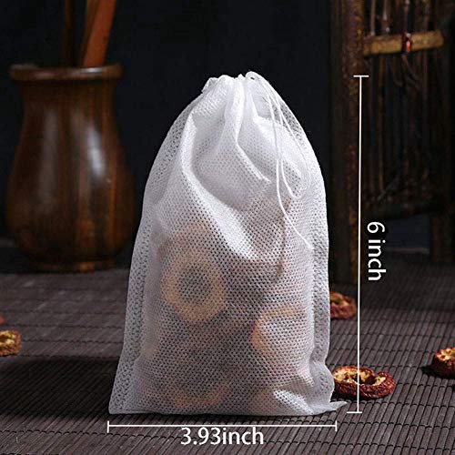 SKYPRO LTKJ 100-pack Cotton Tea Filter Bags Coffee Filter with Drawstring for Spices Bath Soap Herbs Tea Craft Bags 4"x6" (10x15cm) - Image 2