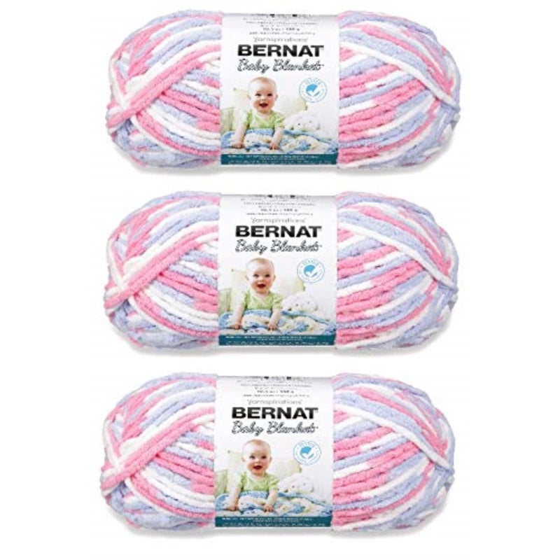 Bernat Baby Blanket Yarn 3Pack Pink Blue 1611033305