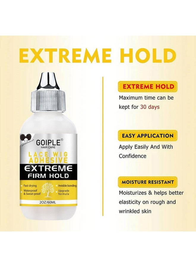 جويبل غراء شعر مستعار من Goiple، غراء دانتيل 2 أونصة، غراء شعر مستعار أمامي مقاوم للماء للشعر المستعار، غراء شعر مستعار سريع الجفاف للشعر المستعار الأمامي من الدانتيل، لاصق دانتيل شفاف قوي التثبيت لاستبدال الشعر (60 مل) - Image 2
