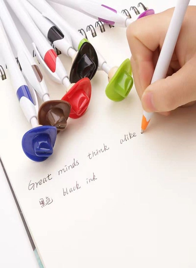 Lopenle 14PCS Fun Cowboy Pens Cowboy Hat Pen Novelty Retractable Ballpoint Pens For Adults School Home Office Stationery Store - Image 3
