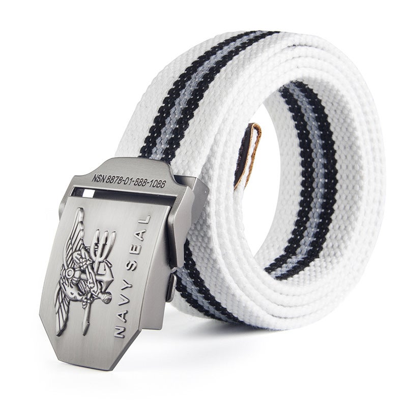 Factory NAVY SEAL US SEAL Canvas Belt Mens Belt Wholesale white stripe 