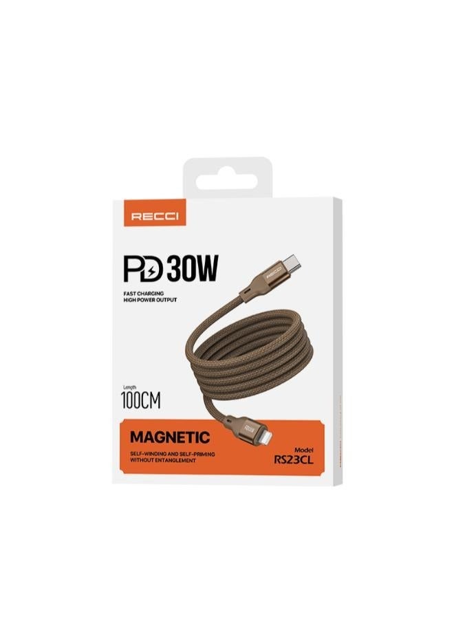 Recci Fast Charging Magnetic Cable PD 27W Lightning RS23CL - Image 3