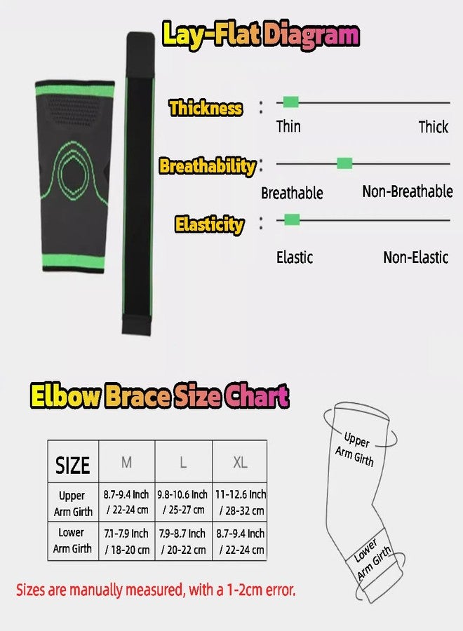 DOUSHI Knitted Nylon Elbow Support, Breathable and Lightweight Design, Tendonitis Pain Relief, for Gym, Badminton, Cricket, Weightlifting, Elbow Compression Sleeves for Men and Women (2Pcs, Size L) - Image 2